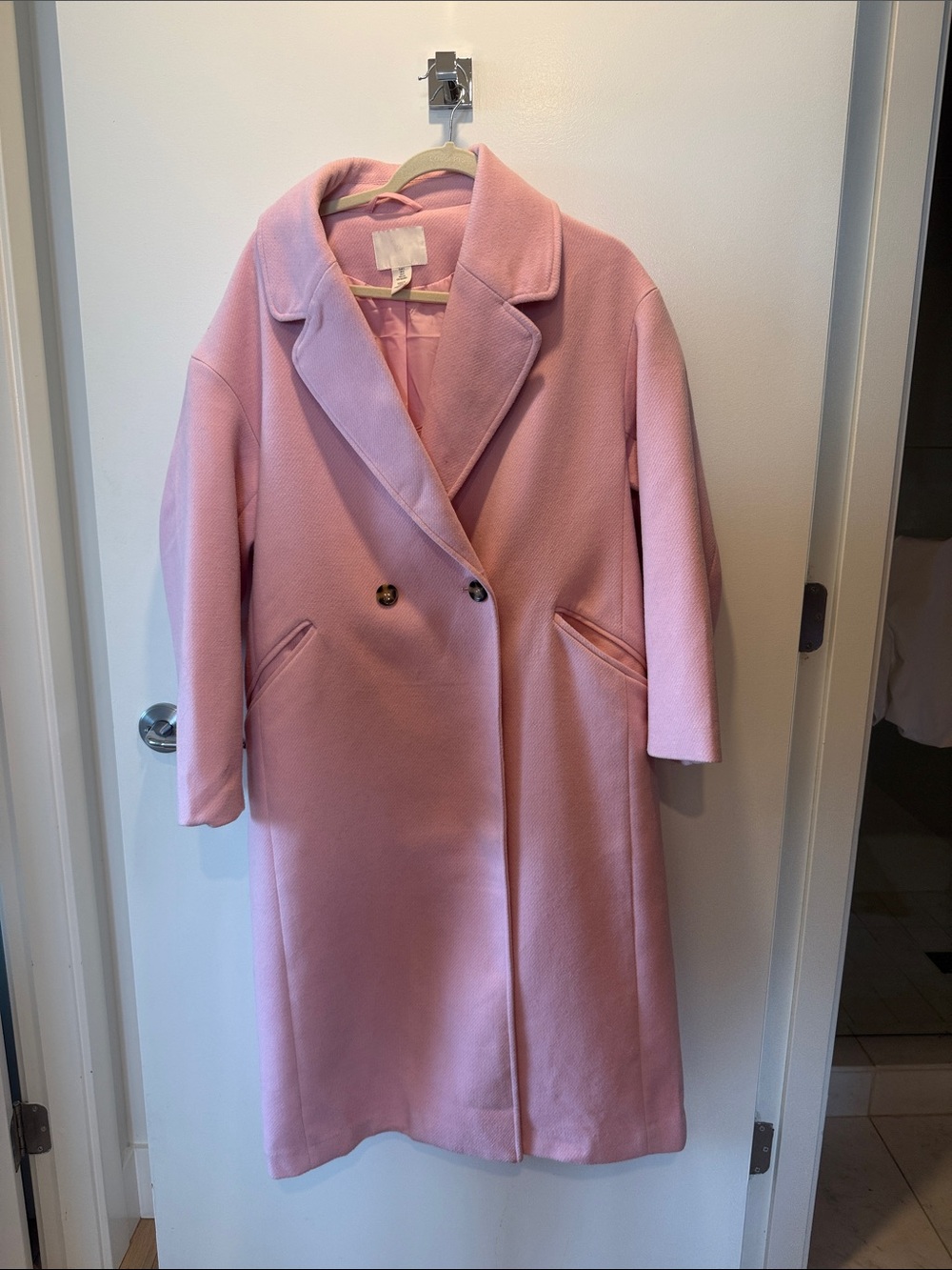LIKE NEW H&M PINK PEA COAT SIZE SMALL